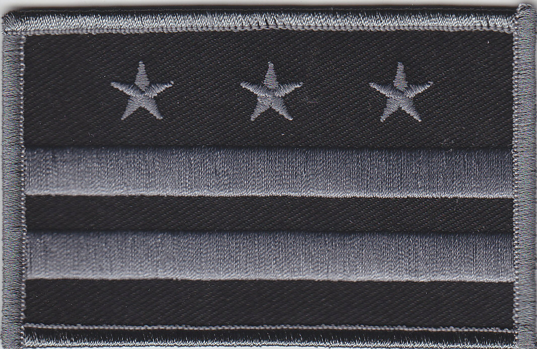 Washington DC Flag Patch SUBDUED BLACK/GREY gray District of Columbia
